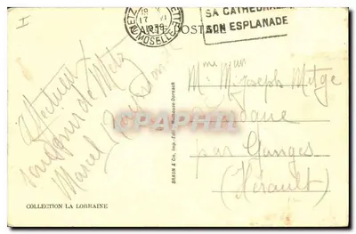 Metz — Porte des Allemands — Braun & Cie, wyd. Nulhause-Dornach — Rewers