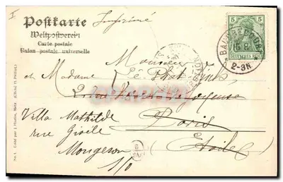 Metz — Katedra widziana z Placu Komedii — wydawca J. Hatin, nr 1 — Rewers