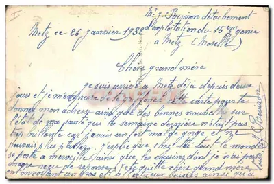 Metz — Most Średni — widok mostu i miasta z tramwajami — wydawca nieznany, nr 3 — Rewers