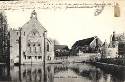 Moinho de Senlis (século xv) sobre o Yerres — Restaurado em 1902 — Antiga residência de Henrique IV — Combes, editor L’I. Paris
