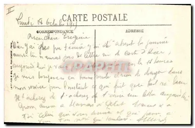 Bar-le-Duc — Place Raggio e a Prefeitura — Edição dos Magasins Réunis, n°101 — Verso