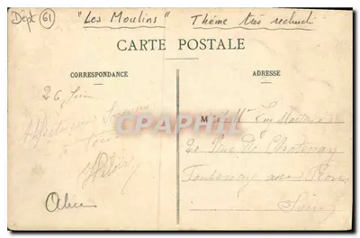 O Molino — St-Céneri-le-Gérei, As Alpes Mancelles — E.P. — Verso