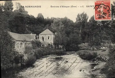 Saint-André-sur-Orne — Moinho e rio — A Normandia, ao redor de Alençon (Orne) - 115.