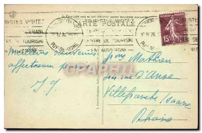 Clermont-Ferrand — Plac Jaude — Pomnik Vercingétorixa, Teatr i Prefektura — G. D'O. n°1079 — Rewers