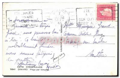 Dinard — plaża podczas burzy — wydawca Loïc, nr 25 — Rewers