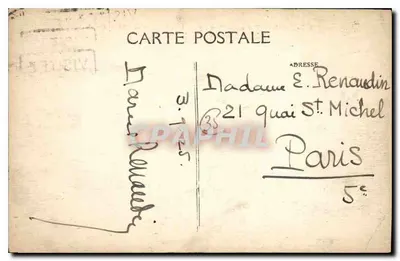 Dinard — Widok na plażę, wykonany z tarasu Hotelu Royal — A. Lamme, Bailleul, Reques — Rewers