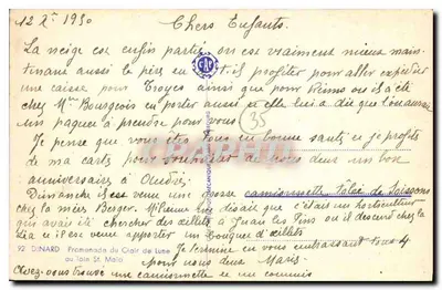 Dinard — Promenade du Clair de Lune — uitgever Dinard, n° 92 — Achterkant