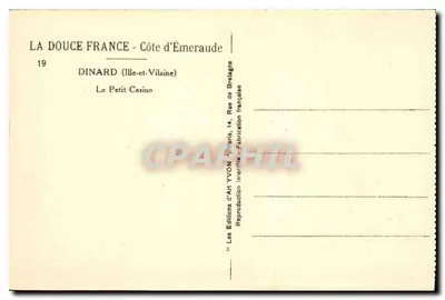 Het Kleine Casino — Dinard (Ille-et-Vilaine) — Les Éditions d'Art Yvon, Parijs — Achterkant