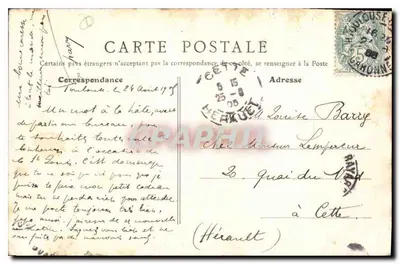Toulouse — Paseo del Hotel d'Assézat — editor anónimo, n° 68 — Reverso