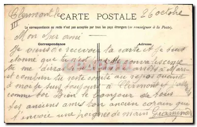 Clermont-Ferrand — Bairro dos Salins e Royat — Editor A. Jullien, n°2 — Verso