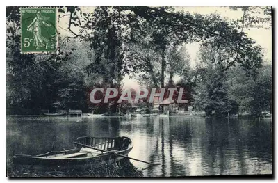 Lago de Meaux — Vista do lago com barco — Editor P. Meaux, Paris