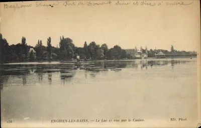 Enghien-les-Bains — O Lago e vista sobre o Casino — ND. Phot.