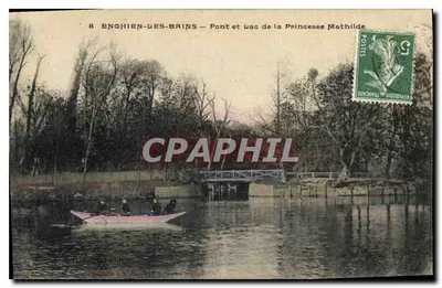 Enghien-les-Bains — Pont e lago da Princesa Mathilde — Edição Truchot