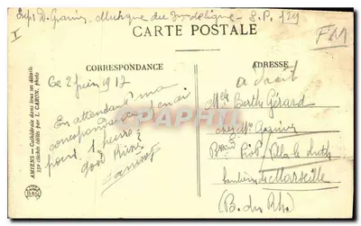 Amiens — Katedra (Strona Południowa) — L. CARON, n° 129 — Rewers