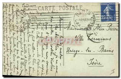 Amiens bombardowany — Teatr — wydawca L. Caran — Rewers
