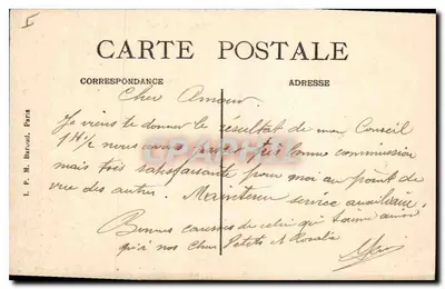 Amiens — Hotel de Ville — Duprées, wyd. 9, rue des Trois-Cailloix — Rewers