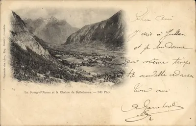 Le Bourg-d'Oisans e a Chaîne de Belledonne — Eug. Ronent, Grenoble