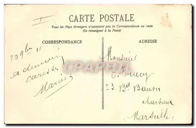 Bilhete postal antigo Dauphine Nossos Alpinos em marcha de inverno na vallée da Clairee Caçadores Alpinos Militaria — Verso