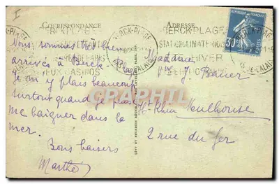 Berck Plage — Przybycie statku rybackiego — L.L. n°61 — Rewers