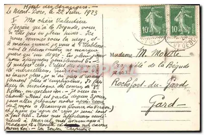 Het Mont-Dore — De Vallei van Sancy onder de Sneeuw — uitgever Hébert, n° 3162 — Achterkant