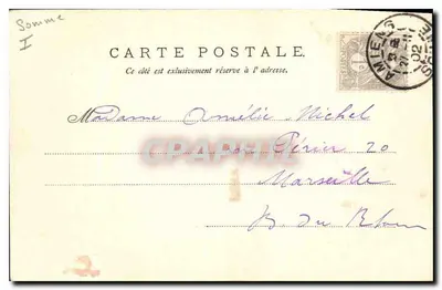 Amiens — Stalles chóru — Cliché Caron, Amiens, V. E. 13 — Rewers