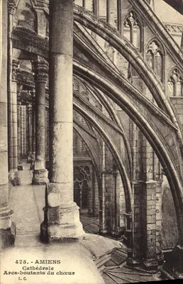 Amiens — Catedral, arcos de contraforte do coro — L. Caron, Plaques Sagra