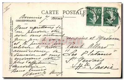 Stara pocztówka Stary Amiens most Piperesse — Rewers
