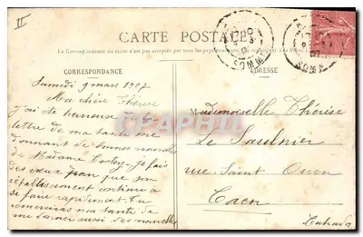 AMIENS — Widok z hortillonnagów — L. Caron, fot.-wyd., Amiens, nr 487 — Rewers