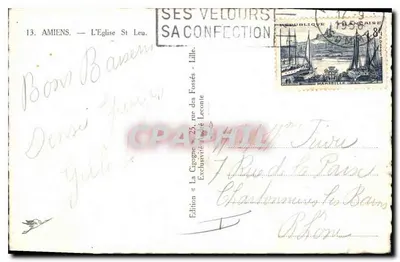 Amiens — Kościół św. Leu — Wydanie « La Cigogne » — Rewers