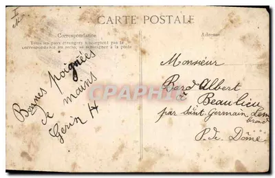 Clermont-Ferrand — Fontaine Pétrifiante — Tipos de Auvergne Pétrificados — Verso