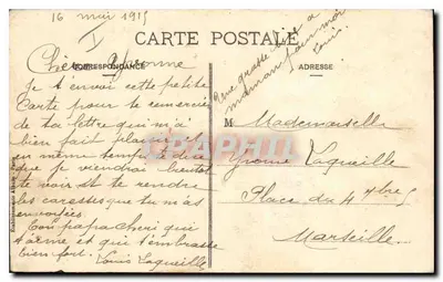 Clermont-Ferrand — Szczegóły katedry. Wieża Bayette i Najświętsza Panny Marii z Powrotem — E. A. — Rewers