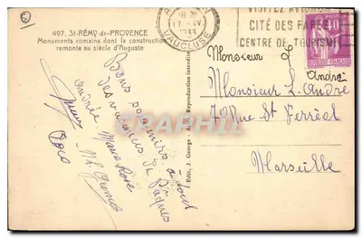 St-Rémy-de-Provence — Monumentos romanos — Edit. J. George, n°497 — Verso