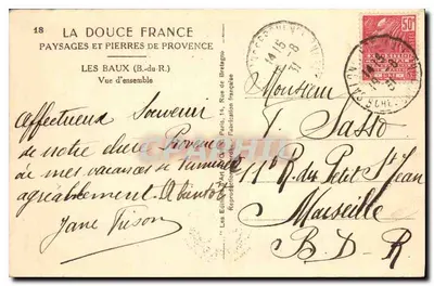 Les Baux-de-Provence — Widok ogólny — Yvon, nr 18 — Rewers