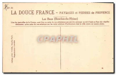 Les Baux-de-Provence — Paesaggi e Pietre della Provenza — Edizione d'Arte YVON — Verso