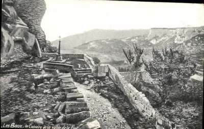 Les Baux. o Calvário e a vales da Fount — Biscuits Courtois & Cie, Lyon