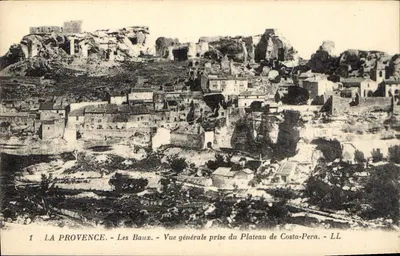 Les Baux - Visão geral tirada do Plateau de Costa-Pera - LL