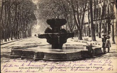 Aix-en-Provence — Cours Mirabeau e a Fonte dos 9 Canhões — Edit. Tala