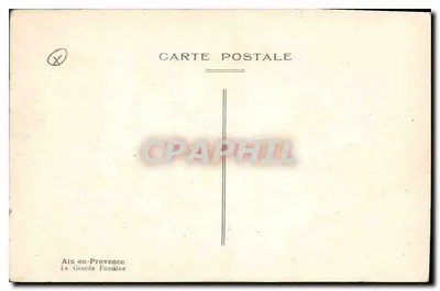 Aix-en-Provence — A Grande Fonte — n° X — Verso
