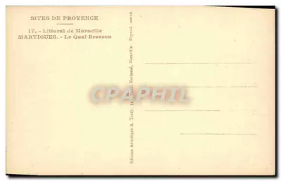 Martigues — Littorale di Marsiglia — Edizione Tardy — Verso