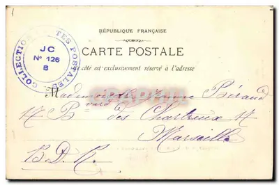Roquefavour - A chegada em Arquier — Fot. Lacour Marseille, n° 496 — Verso