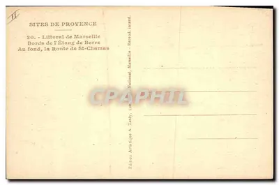 Margens do Étang de Berre — Litoral de Marselha — Edição Artística A. Tardy — Verso
