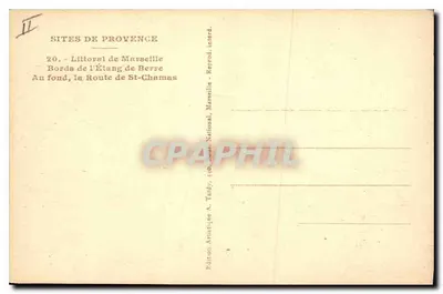 Margens do Lago de Berre — Estrada de Saint-Chamas — Edição Artística A. Tardy — Verso