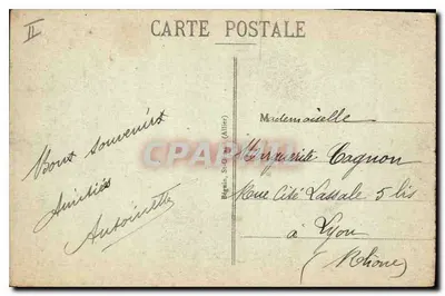 Vichy - Le Vieux Parc — wydawca nieznany, numer serii 610 — Rewers