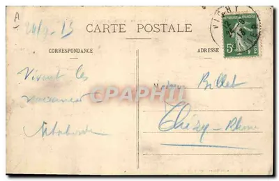 Vichy - Bellerive visto do Ponte do Allier — Editor P. B., Place des Quatre-Chemins, Vichy, n°104 — Verso