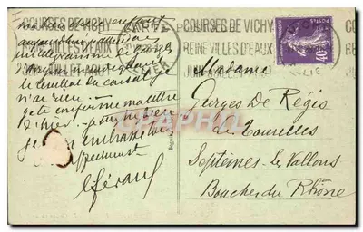 Vichy - Widok kasyna z profilu — Béguin, nr 315 — Rewers