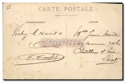 Vichy - Monumentalna brama dawnego parku — wydawca P. B., 1906, Place des Quatre-Chemins, Vichy — Rewers