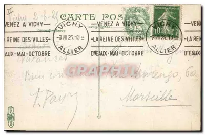 Vichy, la Vieja Torre — vista de la torre medieval — editor U. 9 & Cie — Reverso