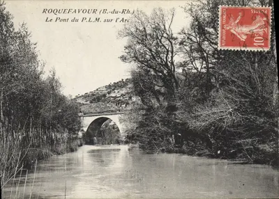 Roquefavour (B.-du-Rh.) — O Pont do P.L.M. sobre o Arc — editor desconhecido
