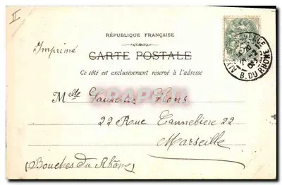 Stara pocztówka Roquefavour L'Arrivee du Cote d'Aix — Rewers
