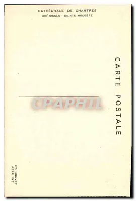 Statua św. Modestej — Katedra w Chartres — Wydawca HOUVET, numer serii nieodczytelny — Rewers
